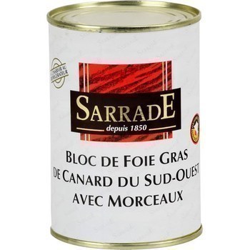 Bloc de foie gras de canard du Sud-Ouest avec morceaux 400 g - Charcuterie Traiteur - Promocash Beauvais