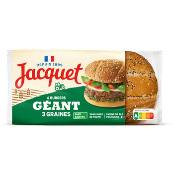 GEANT BURGER GRAINES SANS ADDI - Pains et viennoiseries - Promocash Saint Brieuc