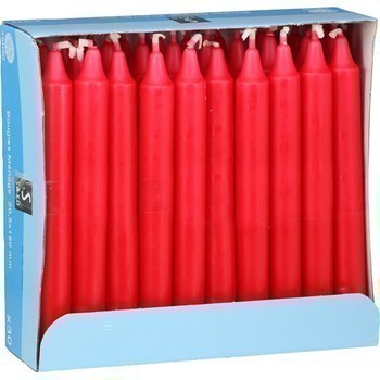 Bougies mnage 20,5x180 mm rouge - Bazar - Promocash Bourgoin