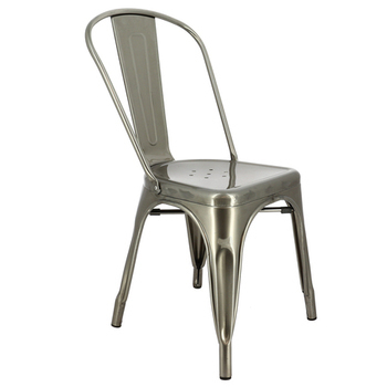 CHAISE METAL GRIS CHICAGO - Bazar - Promocash Saint Dizier