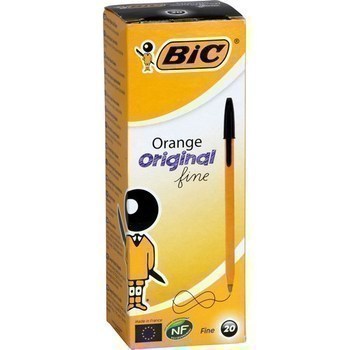 Stylo bille Orange Original noir pointe fine x20 - Bazar - Promocash Pau