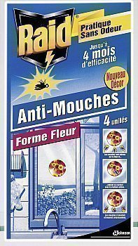 Plaquettes forme fleur anti mouches RAID - le lot de 4 pices - Hygine droguerie parfumerie - Promocash Thionville