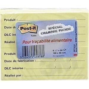 Post it Alimentaires 3M - le lot de 6 blocs de 50 - Hygine droguerie parfumerie - Promocash Toulouse