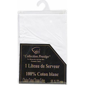 Serviette Liteaux Coton Blanc pour Sommelier 60 x 77 cm - la pice - Textile - Promocash Chateauroux