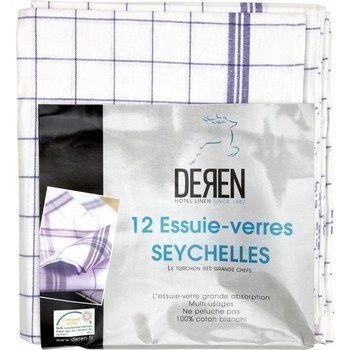 Essuie-verres Seychelles 50x710 cm x12 - Bazar - Promocash Grasse