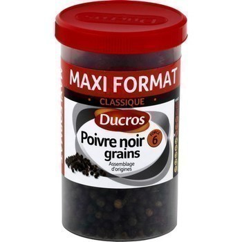 Poivre noir grains Classique force 6 90 g - Epicerie Sale - Promocash Agen