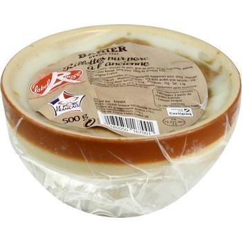Rillettes pur porc  l'ancienne Label Rouge 500 g - Charcuterie Traiteur - Promocash Bourg en Bresse
