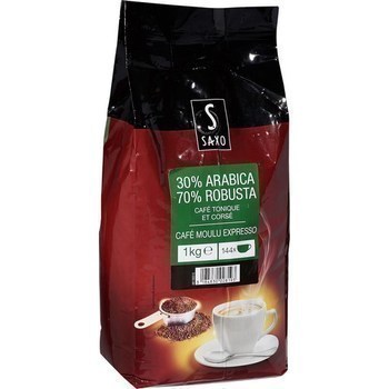 Caf moulu Expresso 30% arabica 70% robusta 1 kg - Epicerie Sucre - Promocash Chateauroux