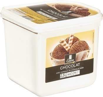 Crme glace chocolat avec copeaux de chocolat noir 1346 g - Surgels - Promocash 