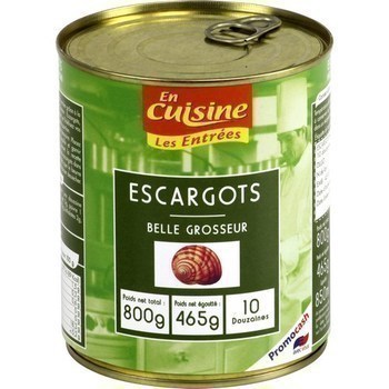 Escargots belle grosseur 465 g - Epicerie Sale - Promocash Cherbourg