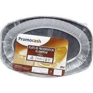 Plat ovale aluminium 43x28 cm PROMOCASH - le paquet de 5 - Bazar - Promocash Aix en Provence