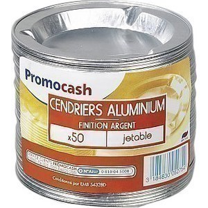 Cendriers Aluminium Promocash - le paquet de 50 - Bazar - Promocash Forbach