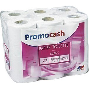 Papier hyginique 200 feuilles 2 plis x 12 rouleaux - Hygine droguerie parfumerie - Promocash Le Pontet