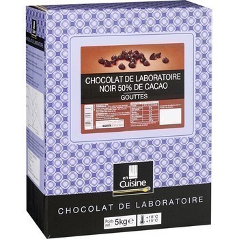 Gouttes chocolat noir 50% de cacao Chocolat de laboratoire 5 kg - Epicerie Sucre - Promocash Dunkerque