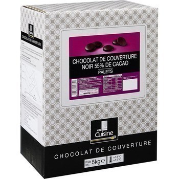 Palets noir 55% de cacao Chocolat de couverture 5 kg - Epicerie Sucre - Promocash Albi
