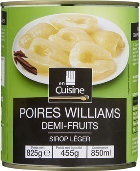 Poires Williams demi-fruits sirop lger 455 g - Epicerie Sucre - Promocash PUGET SUR ARGENS