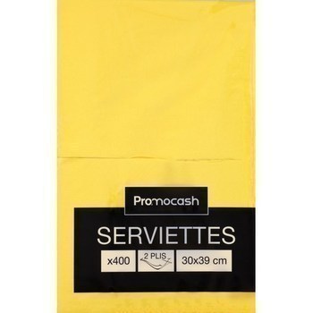 Serviettes 2 plis 30x39 cm citron x400 - Bazar - Promocash Cholet