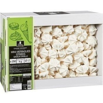 Mini-meringues stries saveur vanille x250 - Epicerie Sucre - Promocash Nevers
