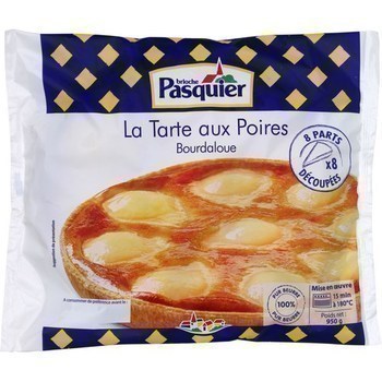 La Tarte aux poires Bourdaloue 8 parts 950 g - Surgels - Promocash Prigueux