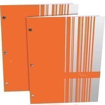 Protge-menu Azur orange A4 - Bazar - Promocash Quimper