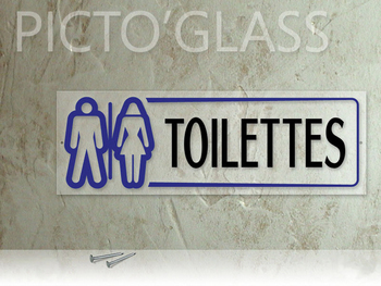 Pictoglass toilettes 15x5 cm - Bazar - Promocash Forbach
