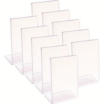 Chevalets transparents verticaux 7x5 cm - Bazar - Promocash LANNION