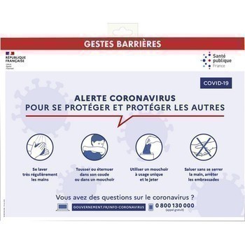 Affiche PVC Gestes Barrires 20x30 cm - Bazar - Promocash Aix en Provence