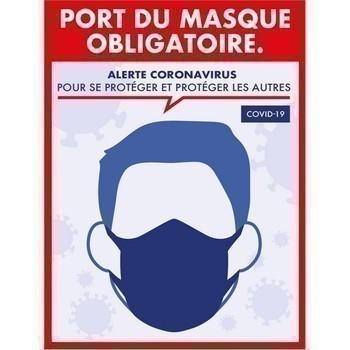 Affiche adhsive Port Masque 15x20 cm - Bazar - Promocash Saint Brieuc