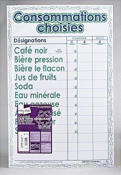 Consommations Choisies "Prim" 30x40 cm - la pice - Bazar - Promocash La Rochelle