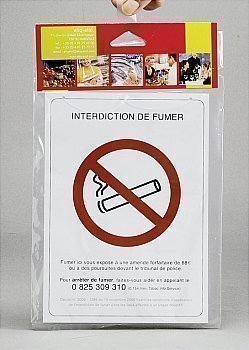 Pancarte rigide interdiction de fumer - la pice - Bazar - Promocash Granville