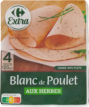 120G BLC POULET HERBES 4TR CRF - Charcuterie Traiteur - Promocash RENNES