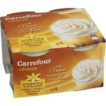 Ligeois  la crme saveur vanille sur lit caramel 4x100 g - Crmerie - Promocash Albi