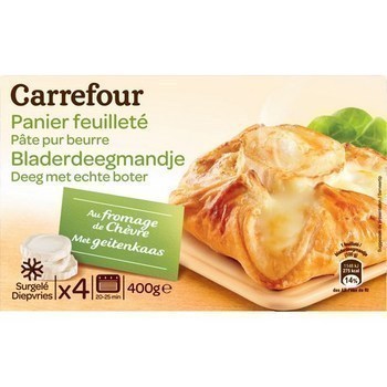 Panier feuillet au fromage de chvre 4x100 g - Surgels - Promocash Dunkerque