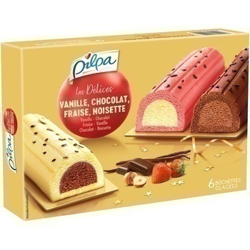 Buchettes Vanille Chocolat / Fraise Vanille / Chocolat Pralin - le lot de 660 ml - Surgels - Promocash PROMOCASH VANNES