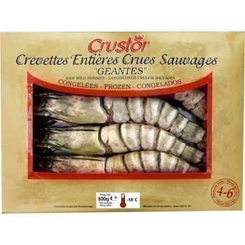 Crevettes entires crues sauvages 'gantes' 4/6 800 g - Surgels - Promocash Le Pontet