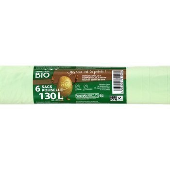 Sacs poubelle 130L biodgradables et compostables x6 - Bazar - Promocash Chateauroux