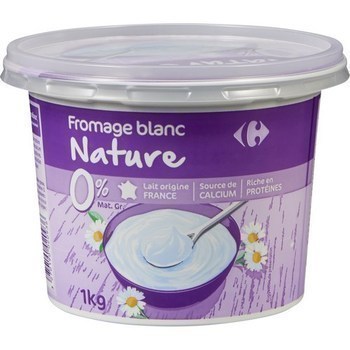 Fromage blanc nature 0% mg 1 Kg - Crmerie - Promocash Perpignan