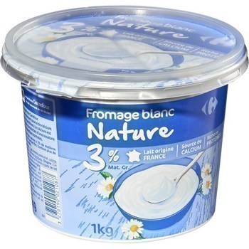 Fromage blanc nature 3% MG 1 Kg - Crmerie - Promocash Melun