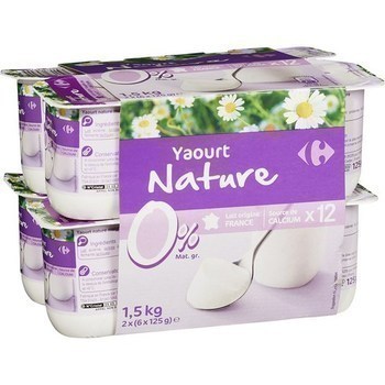 Yaourts nature 0% MG 12x125 g - Crmerie - Promocash Melun
