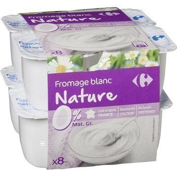 Fromage blanc nature 0% MG 8x100 g - Crmerie - Promocash Angers