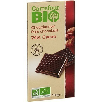 Chocolat noir 74% cacao bio 100 g - Epicerie Sucre - Promocash Bergerac