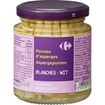 Pointes d'asperges blanches moyennes 135 g - Epicerie Sale - Promocash Saumur