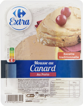 180G MOUSSE CANARD PORTO CRF - Charcuterie Traiteur - Promocash Villefranche