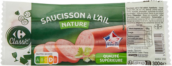 300G SAUCISSON A L'AIL NAT CRF - Charcuterie Traiteur - Promocash Toulouse