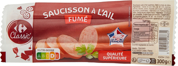 300G SAUCISSON A L'AIL FUM CRF - Charcuterie Traiteur - Promocash Agen