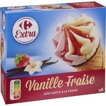 Glace vanille fraise x6 - Surgels - Promocash Albi