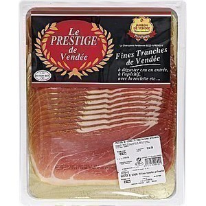 Jambon de Vende Le Prestige de Vende - origine France 24 fines tranches - la barquette de 600 g - Charcuterie Traiteur - Promocash Roanne