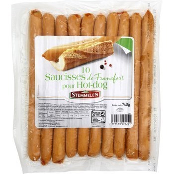 Saucisses de Francfort pour Hot-dog x10 - Charcuterie Traiteur - Promocash Melun
