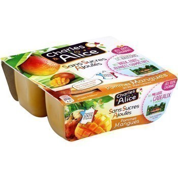 Spcialit de pommes mangues s/sucres ajouts 4x100 g - Crmerie - Promocash Ales