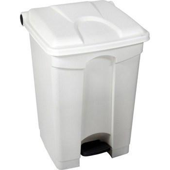 Container plastique  pdale 45 L couvercle blanc - Bazar - Promocash Millau